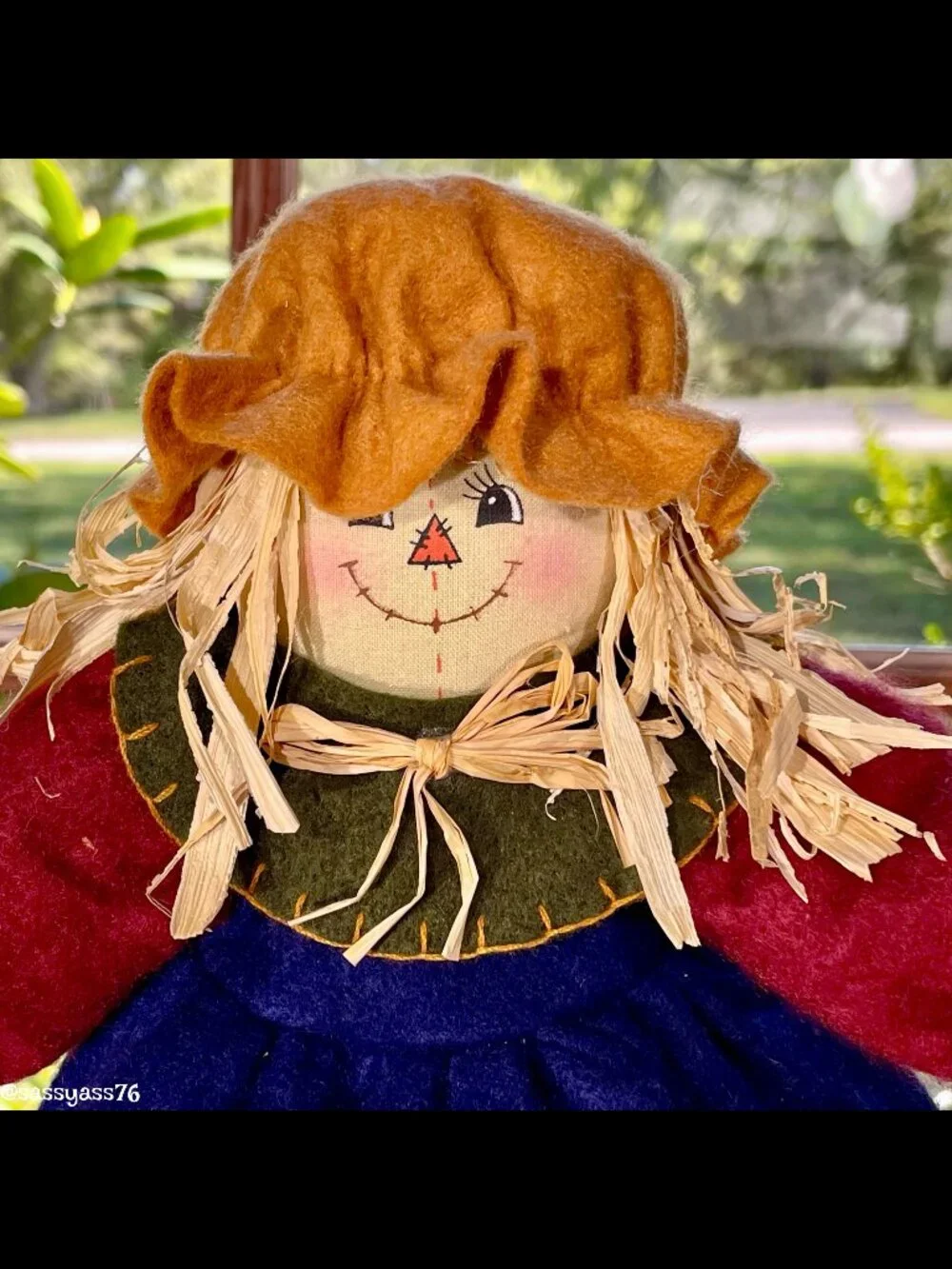 ▪️VTG▪️Three HANDCRAFTED 18.5" & 12.5" Straw Textile & Wood SCARECROW Figures - Picture 11 of 15
